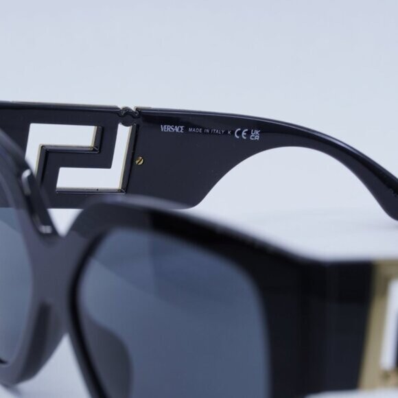 Versace VE4402 GB1/87 Sunglasses Black Square Frame, Dark Grey Lenses - Picture 8 of 12